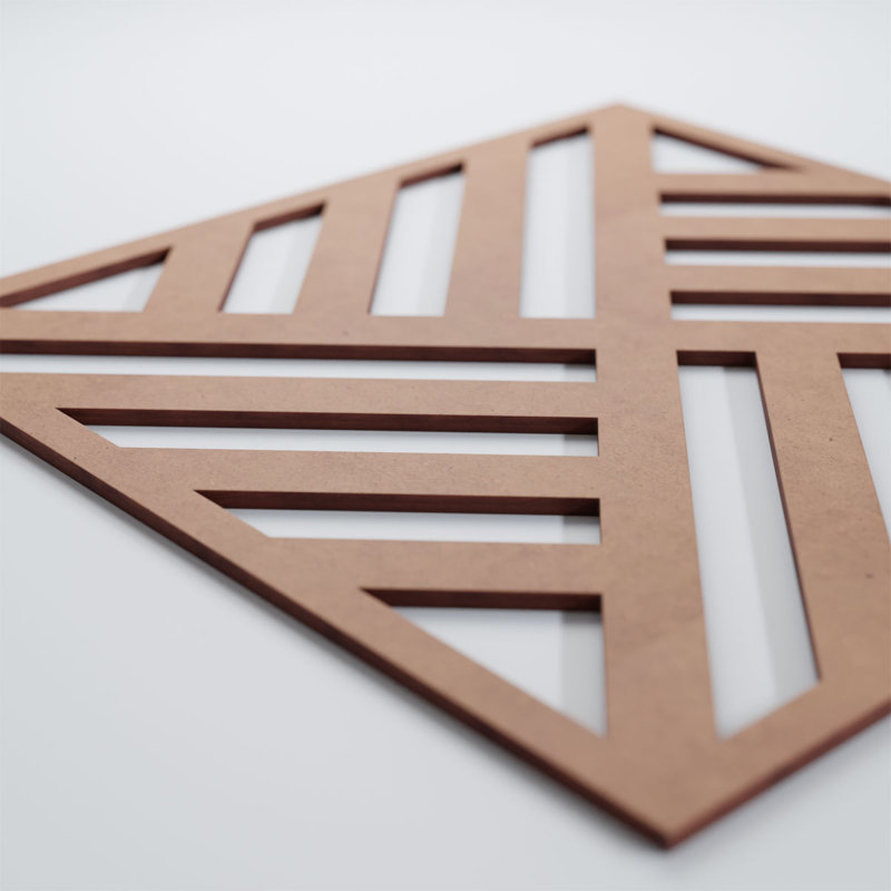 Allen Decorative Fretwork Wood Wall Panels, Paint Grade (Wood), 7 3/8"H x 7 3/8"W x 1/4"D