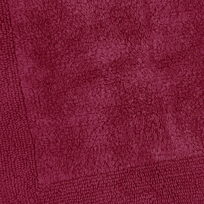 100% Cotton Bath Mat and Pedestal Mat Set, Burgundy
