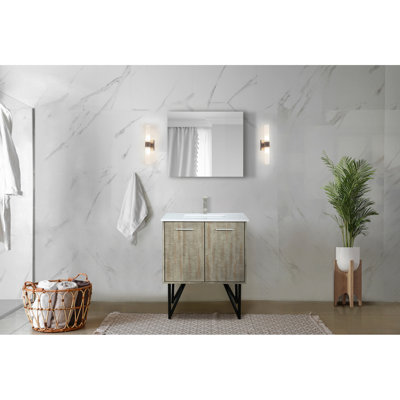 30" W X 20" D Rustic Bath Vanity With Marble Top & Mirror - Soft Close, Surface Construction, Ample Storage Options And 28" Scratch- Finish, Abundant Space Available