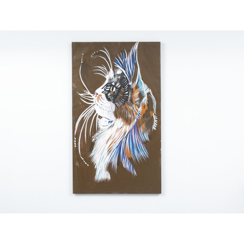 Peinture murale sur toile captivante de 47 po x 27 po - brune, peinte à la main pour un effet hypnotisant, ajoute une valeur esthétique aux murs