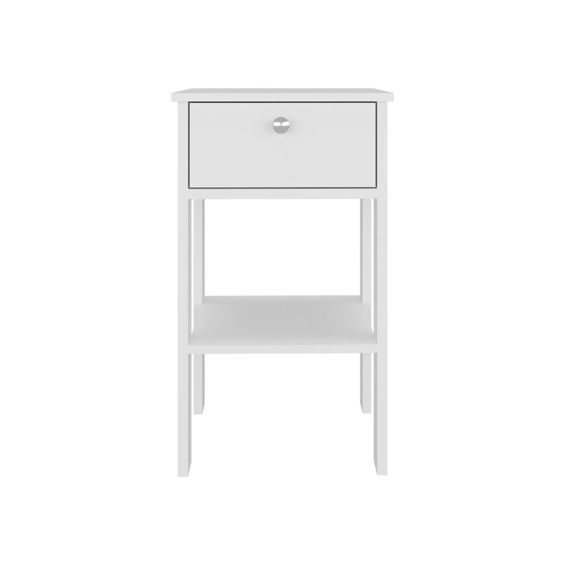 Table de chevet avec 1 tiroir, Blanc