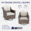 Fauteuils pivotants à bascule d'extérieur en osier Jenesys Red Barrel Studio avec coussins-256601907