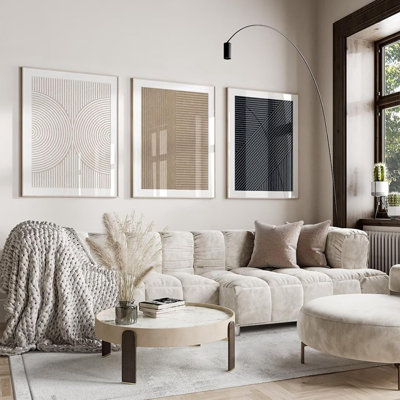 Modern Abstract Pictures Wall Art Boho Neutral Canvas Wall Art Minimalist Wall Decor Brown Artwork Abstract Modern Painting Prints For Living Room Bedroom 16X24 Inch Unframed Set Of 3 (NO Frame)