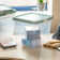 Wham Clip 14L Square Plastic Storage Boxes with Secure Clip Lock Lids. L:29 x W:29 x H:26cm Clear/Stone/Slate Grey