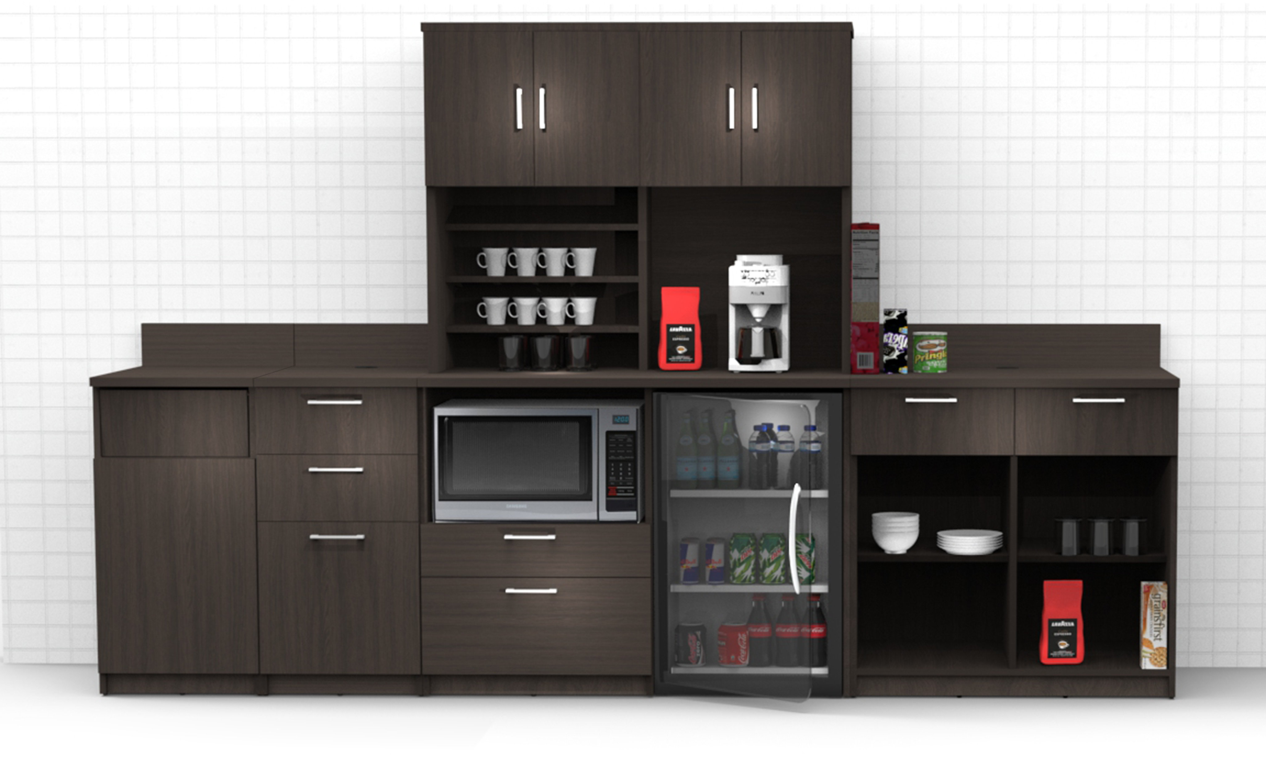 Elegant Espresso Shaker Recessed Panel Assembled Kitchen Cabinets