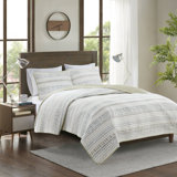 Fraser 3 Piece Printed Seersucker Quilt Set