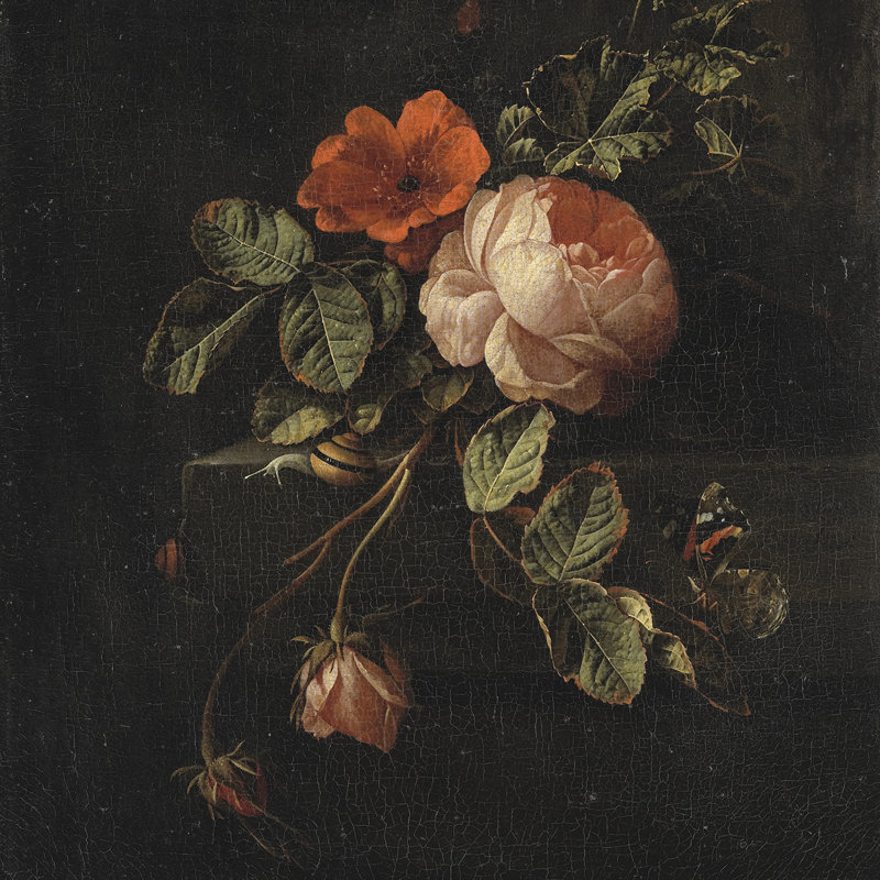 Still Life With Roses Print by Elias Van Den Broeck