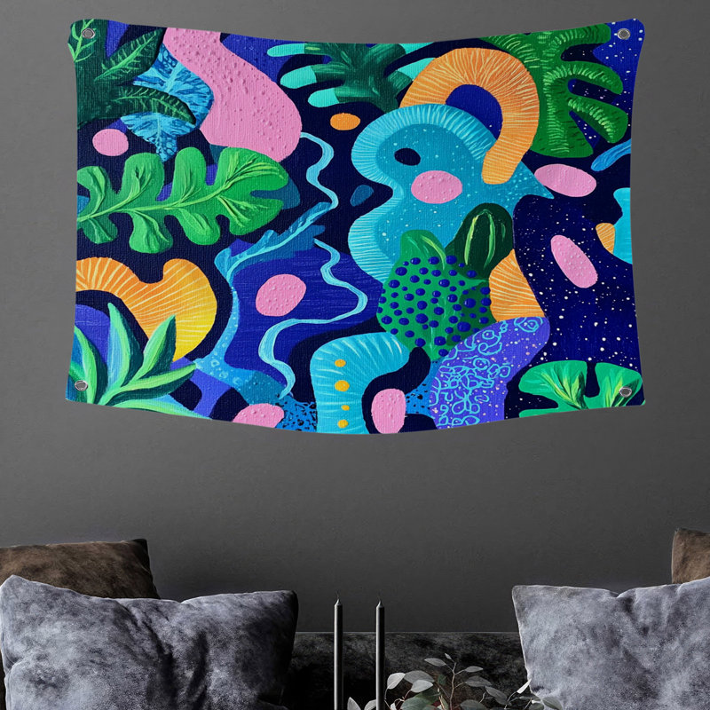 Tapisserie murale abstraite - art mural, H 88 po x l 104 po