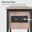Table de bout étroite avec station de charge, table d'appoint à plateau rabattable-1124641433