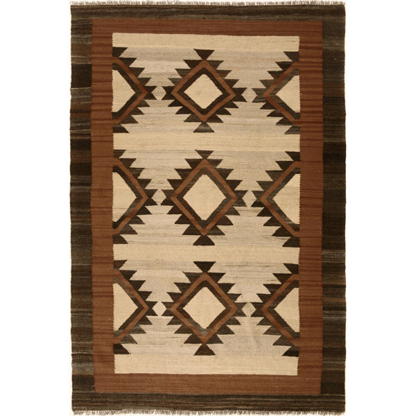 Isabelline Sinclair Hand Knotted Wool Geometric Rug | Wayfair