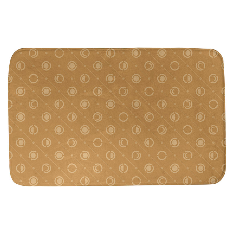 Tapis de bain géométrique antidérapant en microfibre Moon phases, l 17 po x L 24 po, Orangé