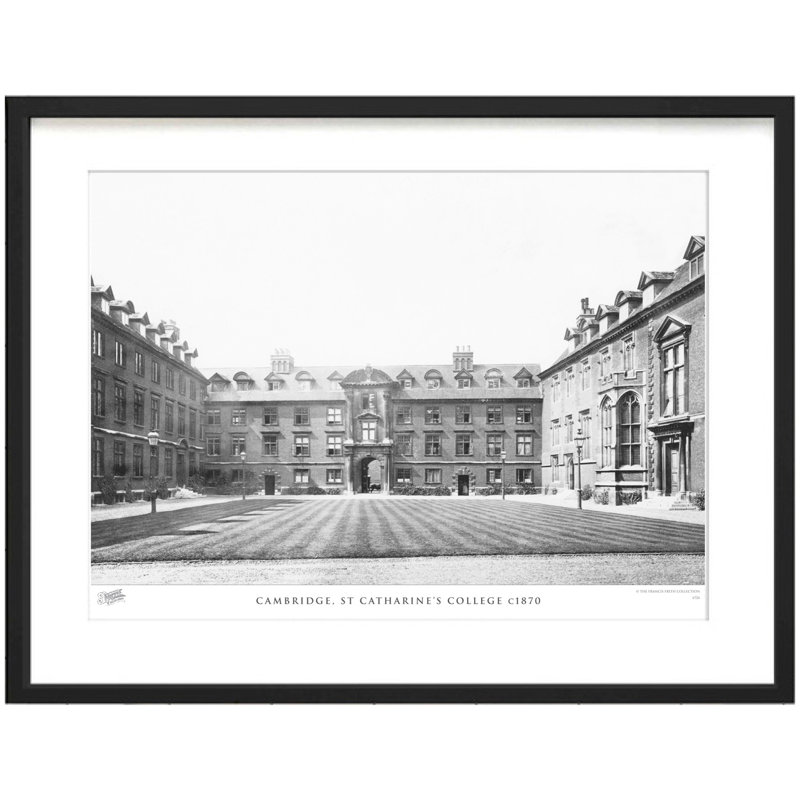 Cambridge, St Catharine's College C1870 1 Piece Single Picture Frame Wall Art, 28cm H x 36cm W x 2.3cm D