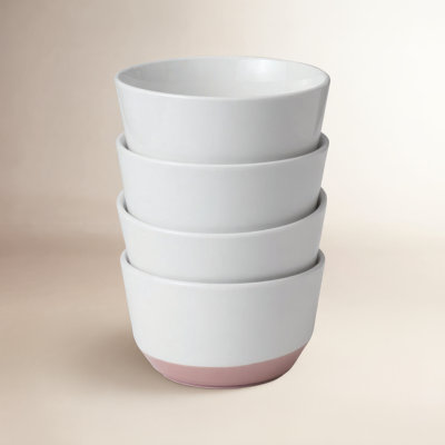 Austin Libbey 28-Ounce Porcelain Soup Salad Bowl, Set Of 4