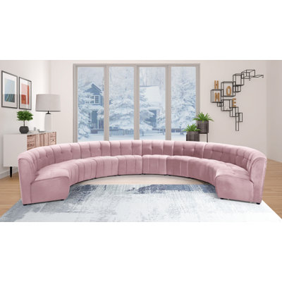 Canapé modulaire de coin symétrique en velours de 173 po de largeur Jedson