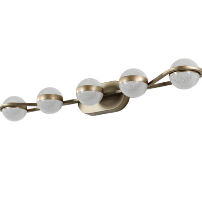 Modern Bathroom - 5 Bulb Led Frosted Glass Shades Wall Mounted Decorative Fixture Fog & Energy Efficient For Vanity Mirror Black Fog Bedroom Living Room