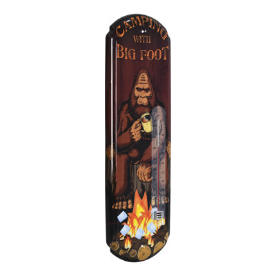 American American Decor Camping avec thermomètre rétro Bigfoot - décoration murale intérieure / extérieure