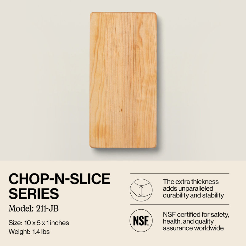 John Boos Maple Wood Chop N Slice Reversible Cutting Board, 10" x 5"