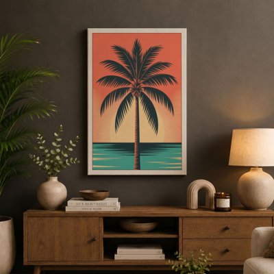Palm Silhouette Tropical - Wrapped Canvas