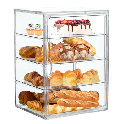 Boîte à pain, grandes boîtes à pain pour comptoir de cuisine, boîte de rangement réglable pour 4 couches de pain, boîtes transparentes pour comptoir de cuisine, boîte à pain hermétique