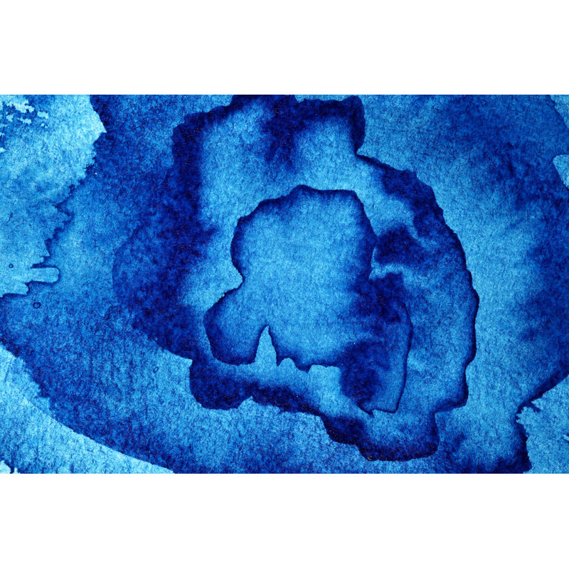 Nijkerk bleu abstrait sur toile par Zoom-Zoom, H 8 po x l 12 po x P 1,25 po