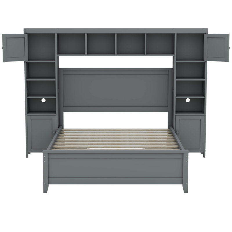 Full / Double Storage Platform Bed, Grey