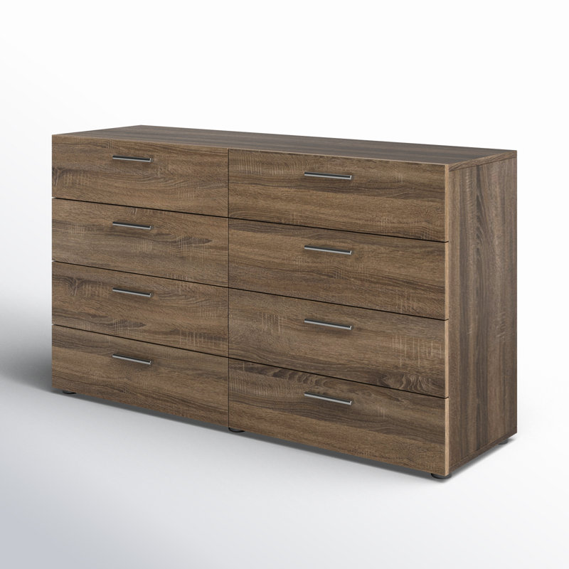 Gianna 8 Drawer 55.12" W Double Dresser, Truffle