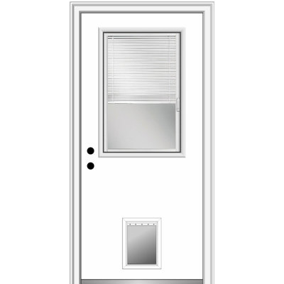 Porte d’entrée pré-raccrochée en acier de porte d’animaux demi-lite Internal Grilles Glass