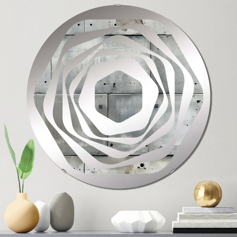 Minimalisme industriel - Miroir décoratif Amorphe, 31,4 po x 31,4 po