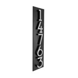 Floating Stand-Off 5-Number Vertical Sign, Black /W/ Silver Modern Font Numbers