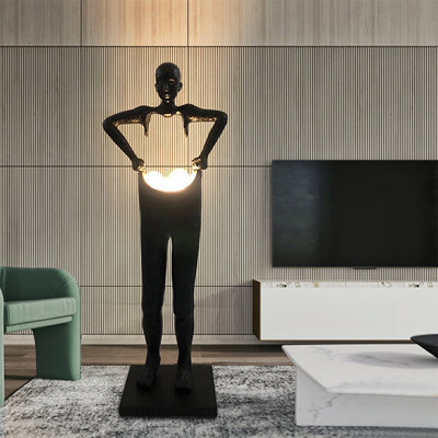 Lampe sur pied en fibre de verre moderne et minimaliste