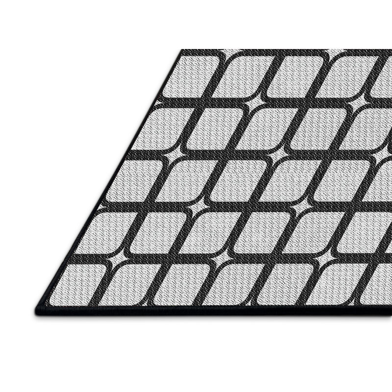 Tapis gris/noir tissé à la machine, Rectangle 3 pi x 5 pi