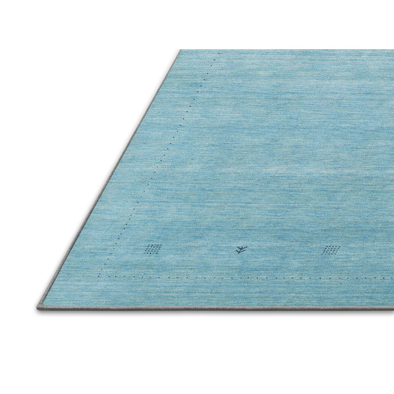 Tapis de zone bleu contemporain, Rectangle 8 pi x 12 pi