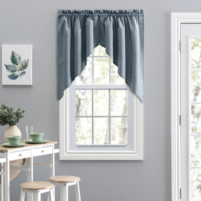 Lisa Tailored Window Valance, Dusty Blue
