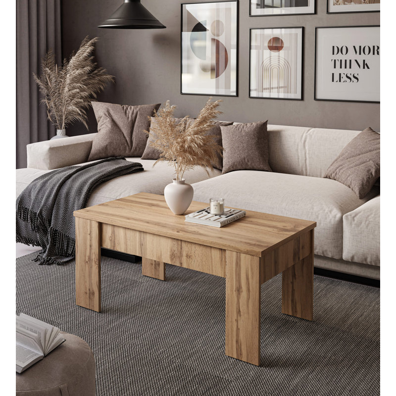 Helenmae Height-Adjustable Coffee Table with Storage, Wotan Oak