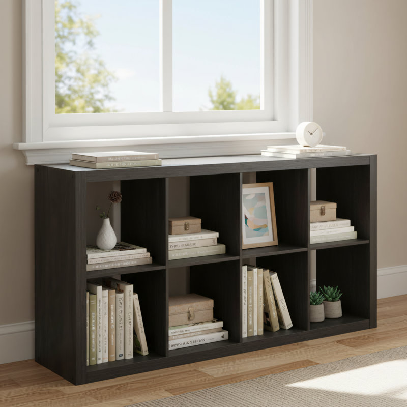 Gris anthracite, étagère de rangement à 8 compartiments, étagère sur pied à compartiments multiples pour un usage domestique, convient au salon, au bureau et à la chambre à coucher, rangement simple et organisé.