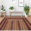 Tapis rouge foncé noué à la main de conception unique 5 pi 11 po x 8 pi 5 po Joban