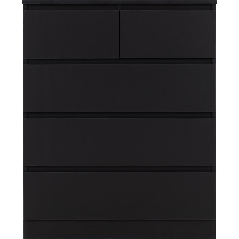 80cm W 5 - Drawer Chest of Drawers, Black