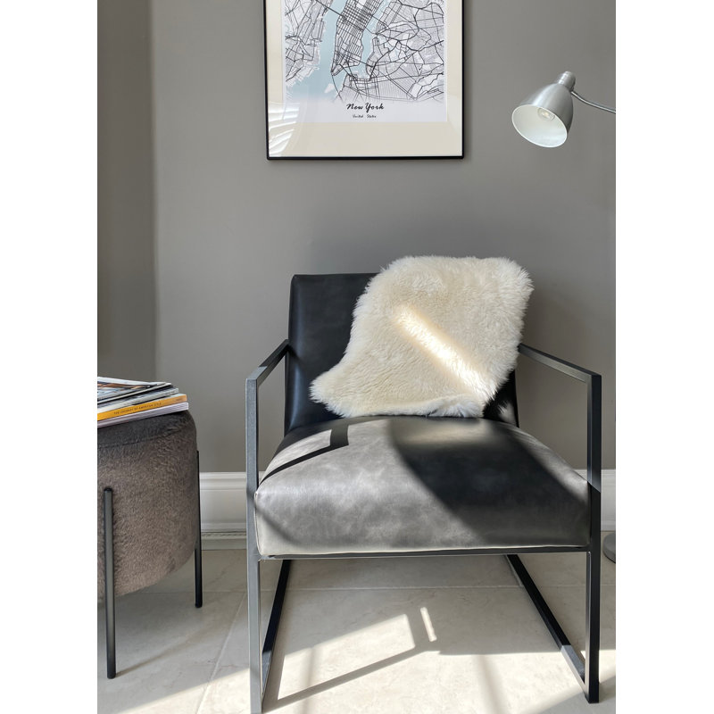 Fauteuil Analiese, Polyuréthane gris anthracite