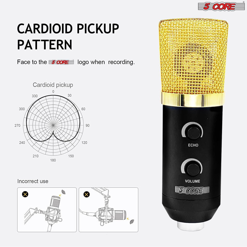 Ensemble de micro cardioïde à 5 cordes avec micro