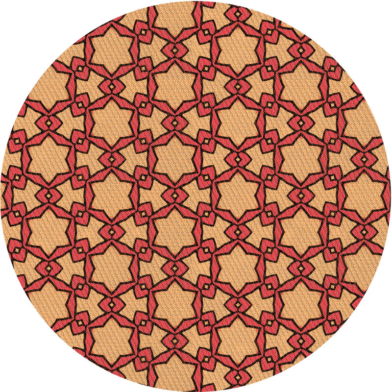 Geometric Indoor Rug, Round 7'