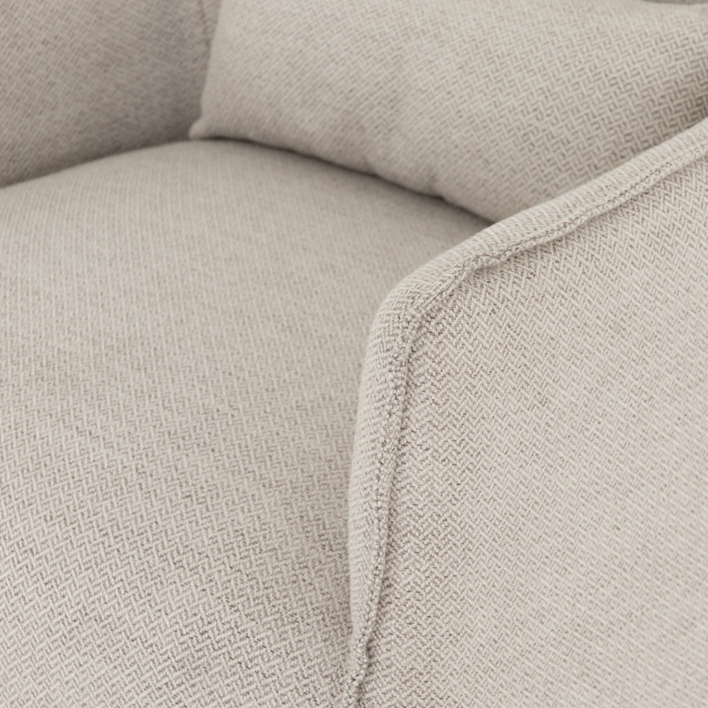 Kimble Swivel Curved Chair, Noble Platinum Polyester
