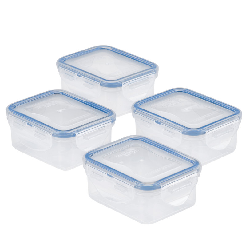 Ensemble de 4 contenants de rangement pour aliments rectangulaires, ensemble de 4. easy essentials