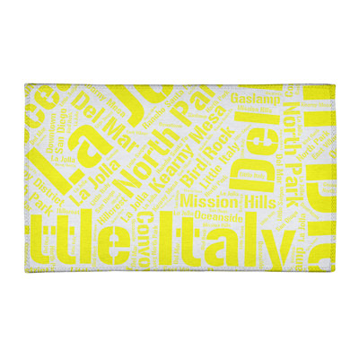Tapis jaune barhood de à tissage plat rand cite city