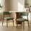 Chaise d'appoint rembourrée en bois massif