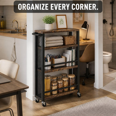 20" 4-Tier Rolling Utility Cart