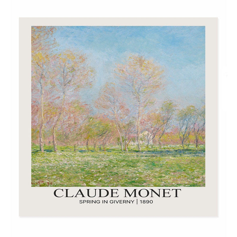 «Landscape and Nature Claude Monet Spring in Giverny», reproduction d'art classique sans cadre, H 18 po x l 18 po