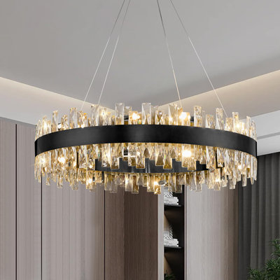 Lustre rond en cristal à intensité variable K9 avec base G9