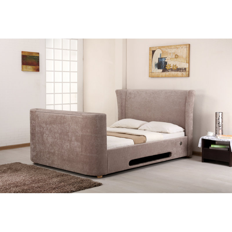 Upholstered Bed, Double (4'6), Mink