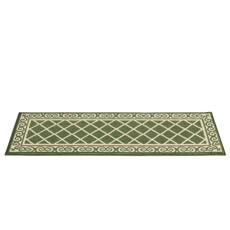 Tapis de cuisine antidérapant Rezarta, Rectangle 5 pi x 1 pi 8 po, Gris
