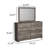Isnk 2Pc Dresser And Mirror Set, 6 Drawers W Bar Handles, Rustic Gray